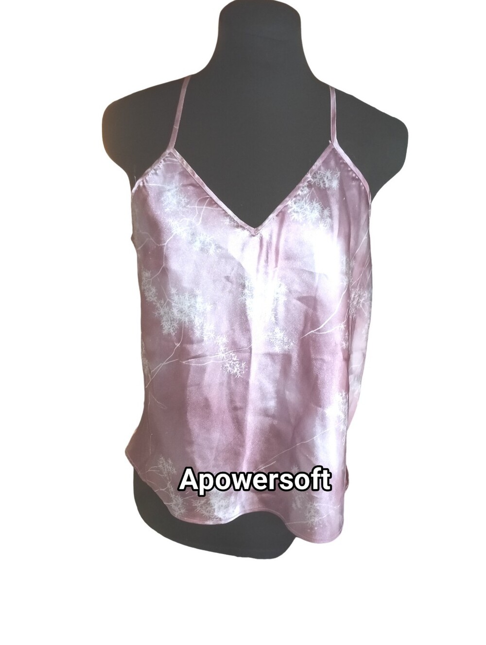 Pink Satin V-Neck Cami